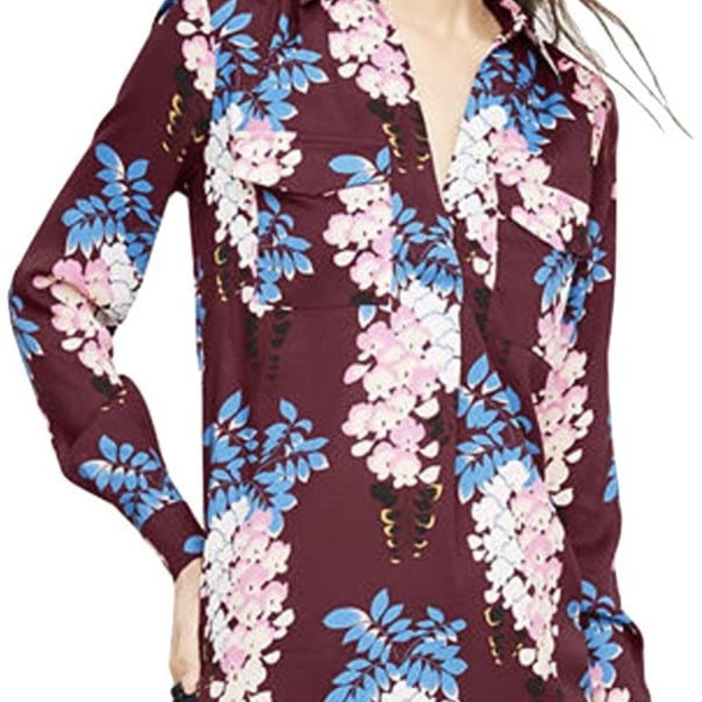 Ann Taylor Floral Blouse Size M